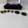 Oval Faux Onyx Cuff Link & Stud set in Gift Box