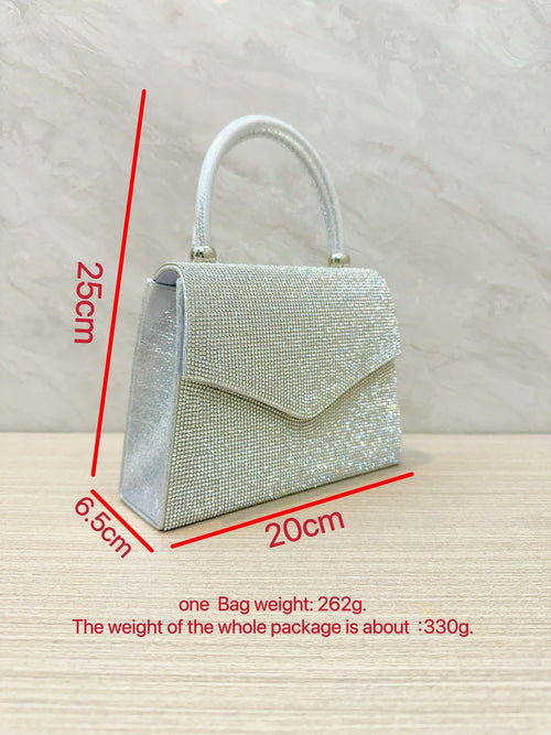 Rhinestone Silver Handbag