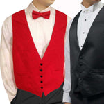 Mens Red 5 Button Vest Reverses to Black