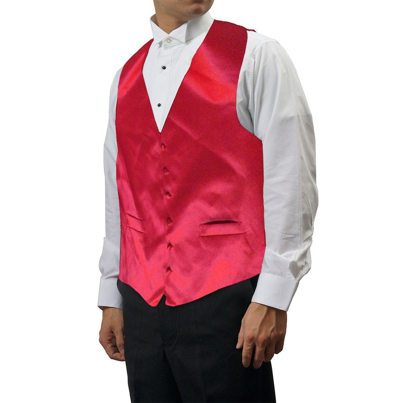 Men's Red Tuxedo Vest with 6 Buttons