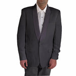 Mens Shawl Collar Black Tuxedo Dinner Jacket, 100% Wool