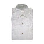 Boys White Tuxedo Shirt with Lay Down Collar and 1/4" Pleats