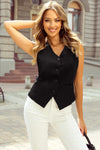 Pocketed Button Up Vest