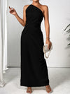 One Shoulder Sleeveless Maxi Dress with Side Slit