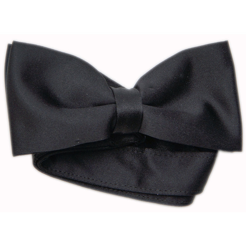 Mens Bow Tie, Pre-tied Banded - Black – Tuxedo Closeouts