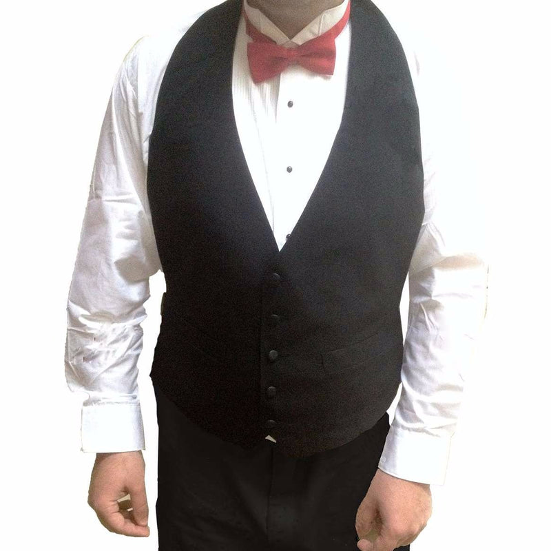 Men's Tuxedo Vest, Backless Black Cloth