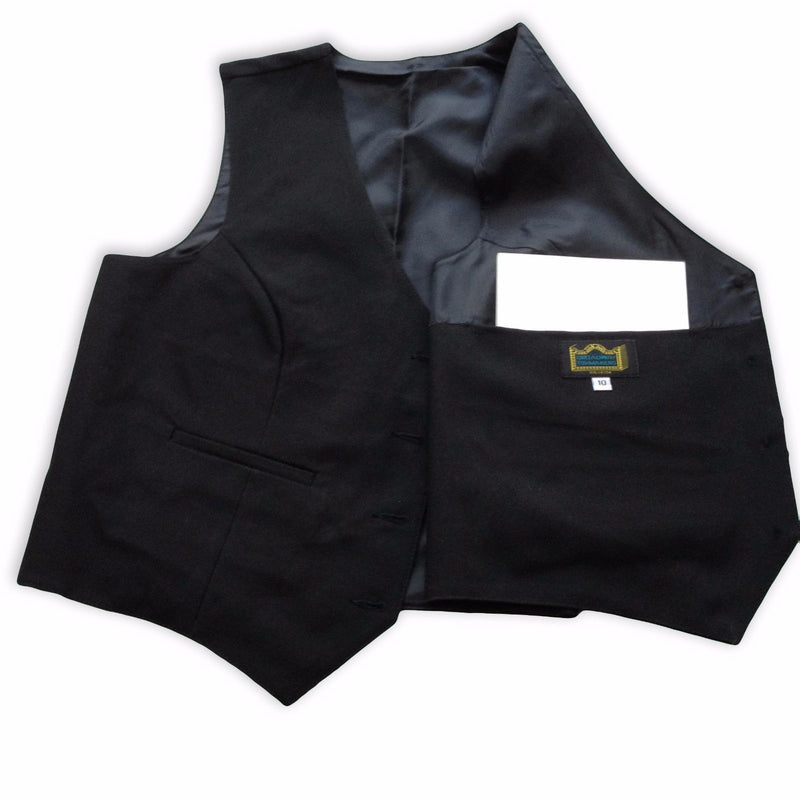 Waitress Black Tuxedo Vest w/ Inside Pad Pocket