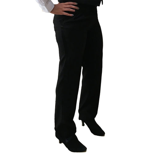 Women's Tuxedo Pants Black, Pleated Adjustable, Polyester