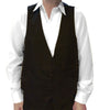 Men's Black Tuxedo Vest w/5 Buttons & Satin Back